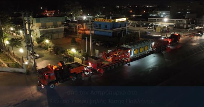 Μεταφορά νέου αυτομετασχηματιστή 400 kV στο ΚΥΤ Παλλήνης